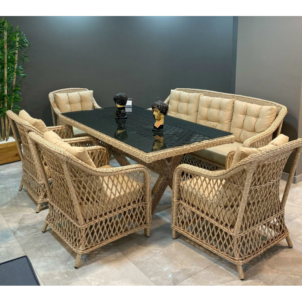 Barcelona 7 Kişilik Rattan